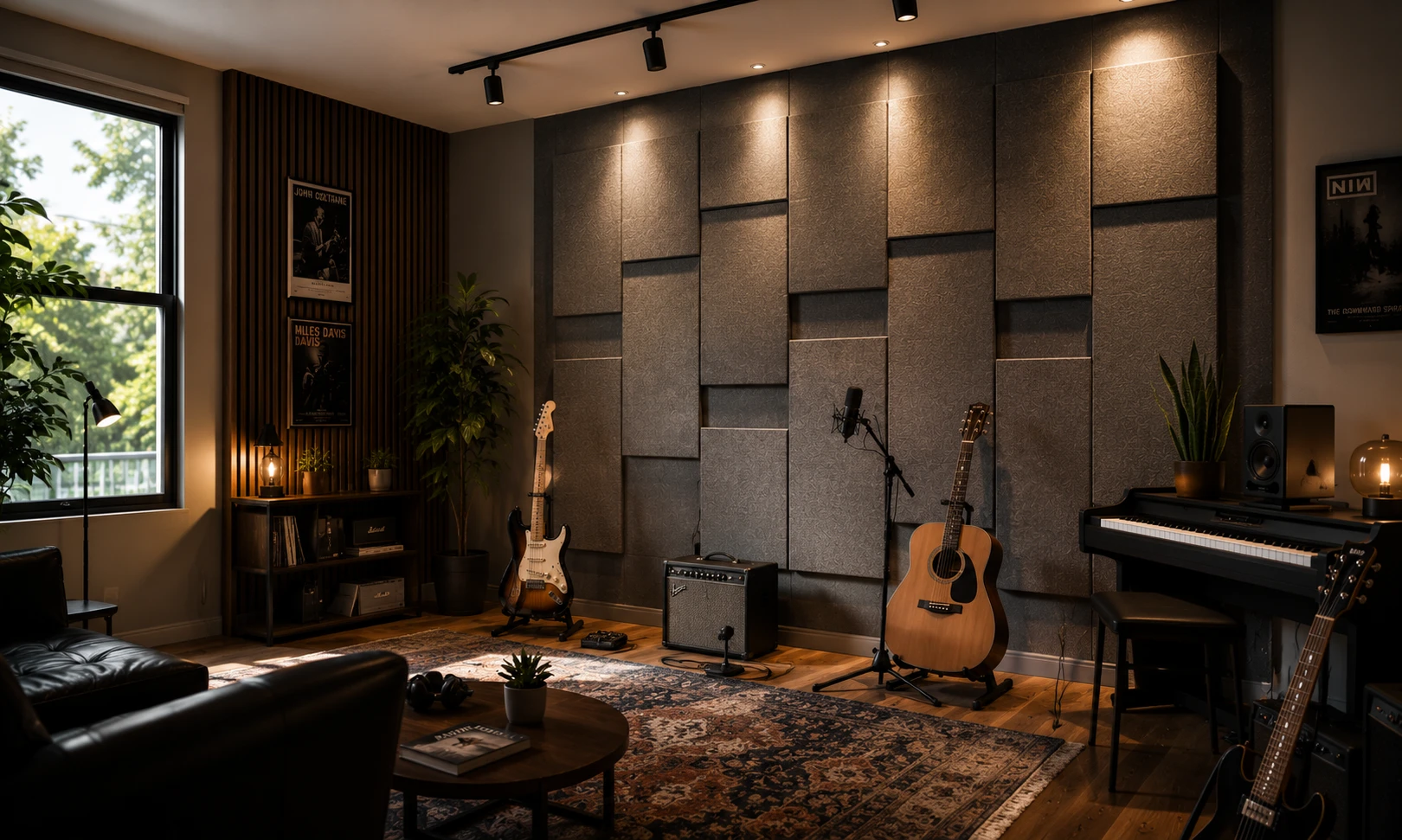 Professional acoustic panels studio setup