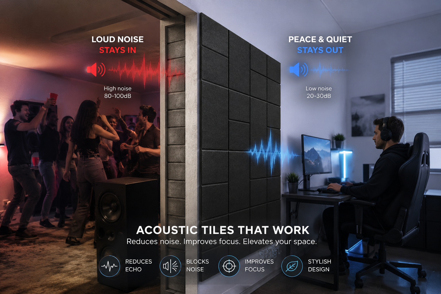 Professional acoustic panels studio setup